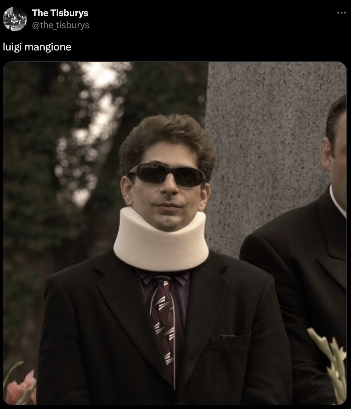 christopher moltisanti neck brace - The Tisburys luigi mangione